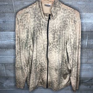 Chico's leopard print zip up lightweight jacket